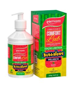 Lubrificante Comfort Lub Bubbalub Melancia lubrificante beijável à base de água, perfeito para quem prioriza o conforto durante a relação
