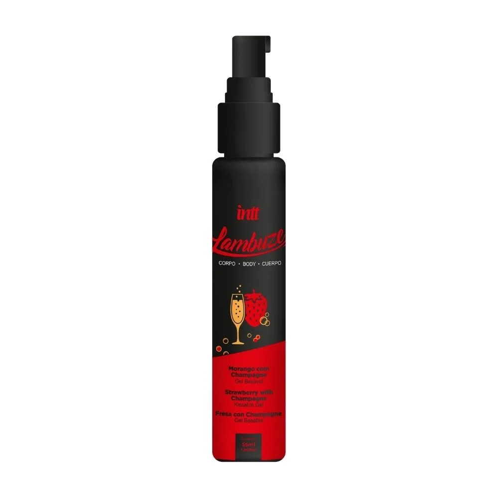 Lambuze Morango com Champagne gel beijável com efeito quente 55ml - Imagem 3