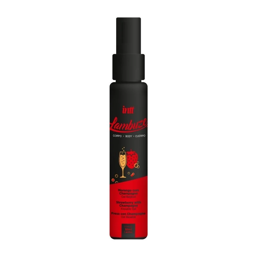 Lambuze Morango com Champagne gel beijável com efeito quente