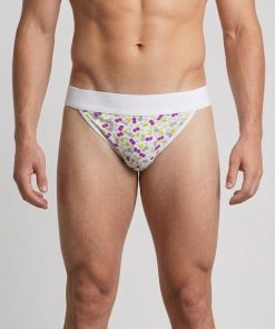 Cueca estampada cereja e flores